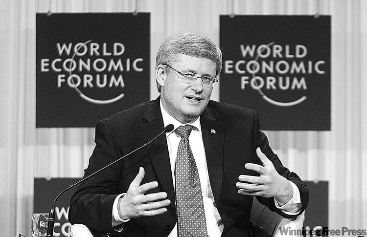 Adrian Wyld / The Canadian PressStephen Harper addresses business leaders in Davos, Switzerland, on Thursday. [En ligne] http://www.winnipegfreepress.com/opinion/letters_to_the_editor/hands-off-our-pensions-138251514.html (Page consultée le 2 avril 2013)